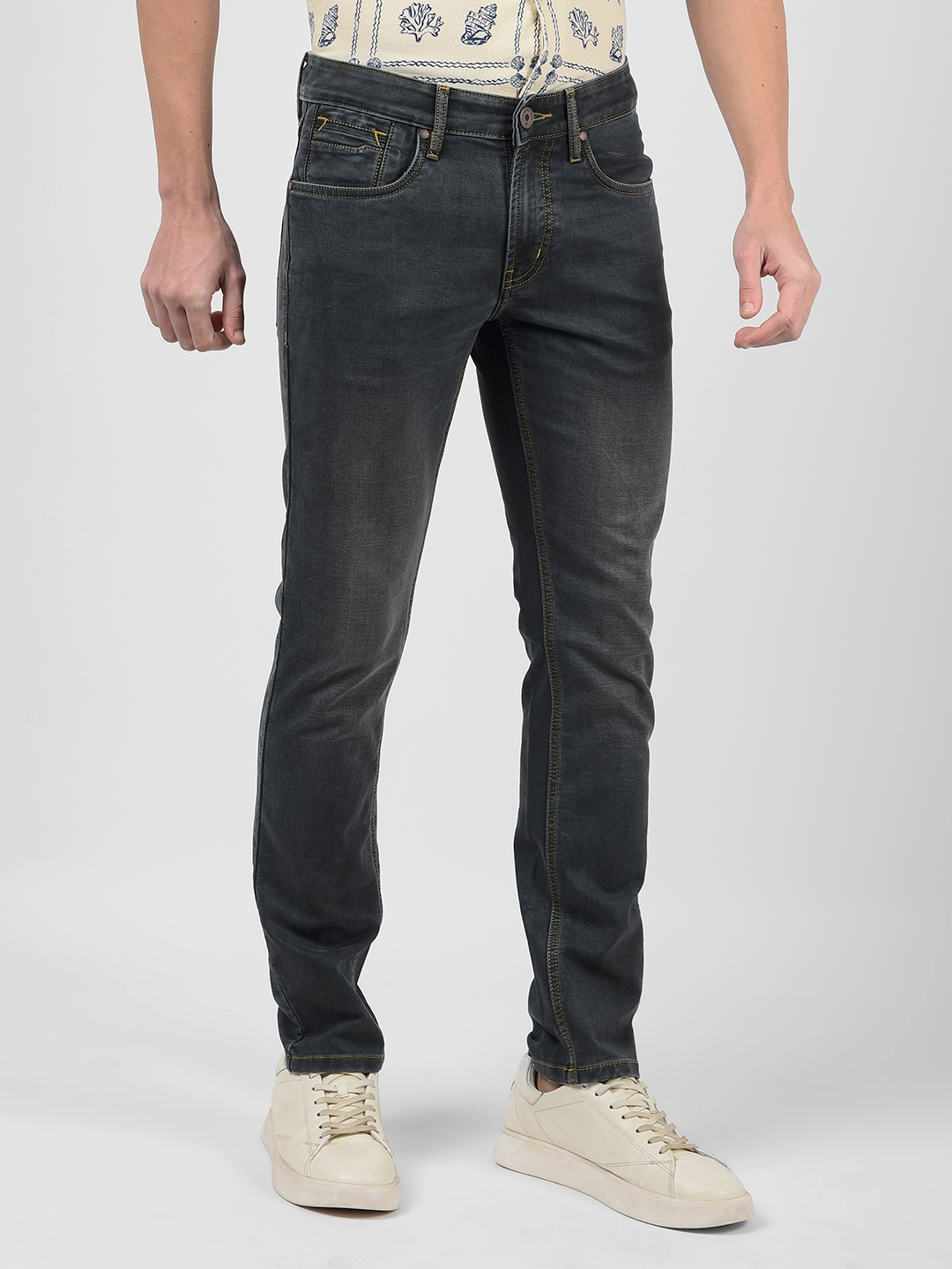 Numero Uno Men Solid Grey Jeans
